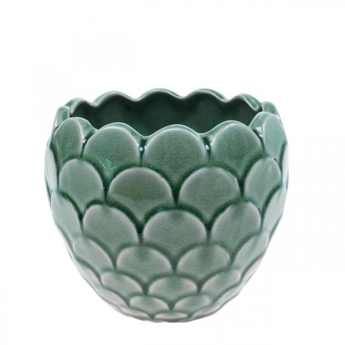 Keramický květináč Vintage Green Crackle Glaze Ø15cm H13cm