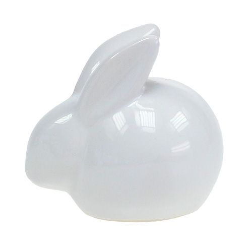 Floristik24 Keramický králík bílý 8,5cm 4ks
