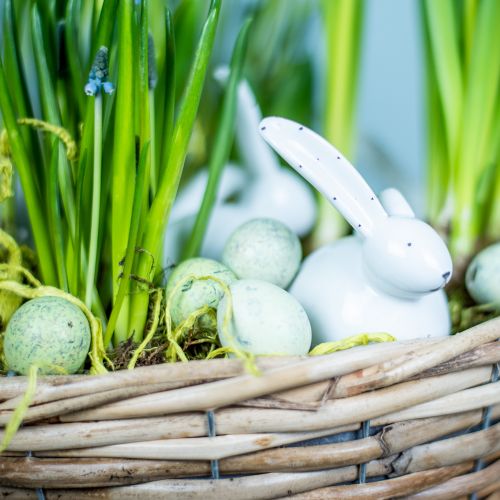 Floristik24 Keramický králík bílý 8,5cm 4ks