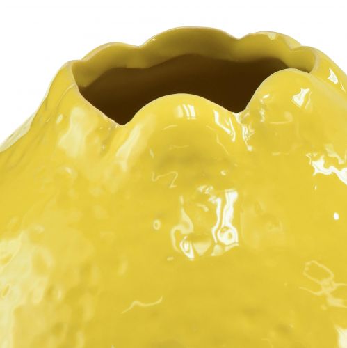 Floristik24 Keramická váza žlutá citronová dekorace Středomoří Ø12cm V14,5cm
