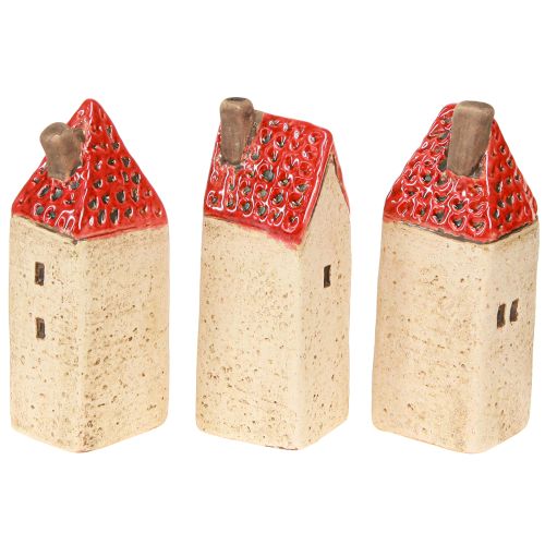 položky Dekorace na stůl z keramických domečků, keramické domečky, V11cm, 3 ks