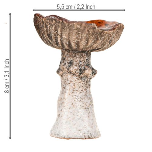 položky Keramické houby keramická dekorace houby oranžovožlutohnědé 8cm 3 ks
