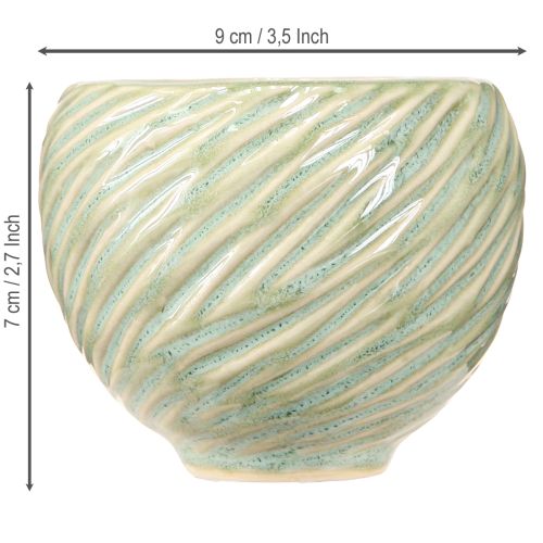položky Keramické misky v zeleném provedení spirála Ø9cm V7cm 4ks
