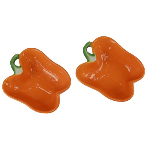 položky Keramické misky zdobení oranžovou paprikou 16x13x4,5cm 2ks