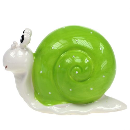 Floristik24 Keramický šnek 12cm zelený 4ks