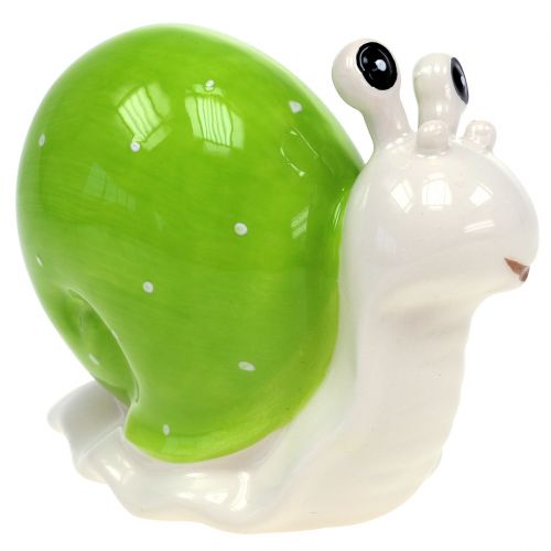 Floristik24 Keramický šnek 12cm zelený 4ks