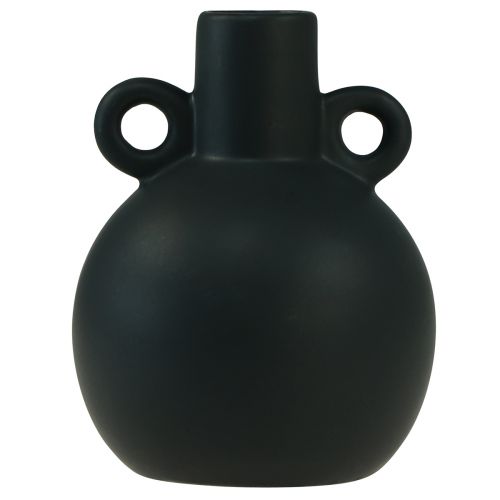 Floristik24 Keramická váza mini váza černá rukojeť keramická Ø8,5cm H12cm
