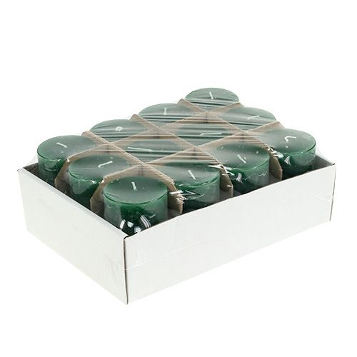 Floristik24 Svíčka tmavě zelená 50mm x 80mm probarvená po 12ks