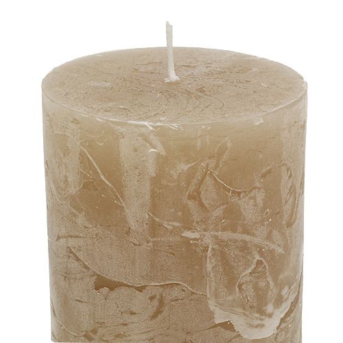 Floristik24 Svíčka světle hnědá 60mm x 140mm 8ks