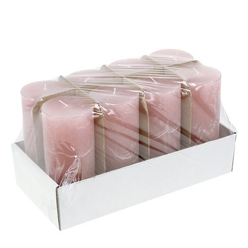 Floristik24 Svíčka starorůžová 60mm x 140mm 8ks