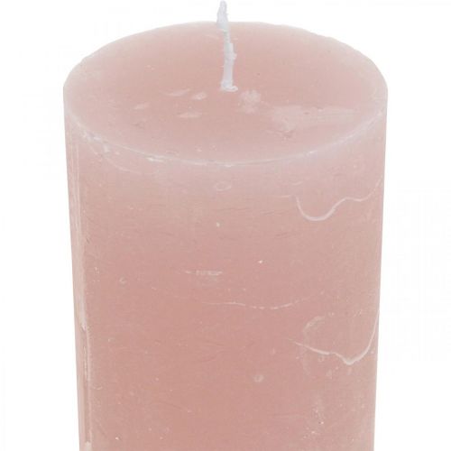 položky Sloupové svíčky barvené na růžovo 50×100mm 4ks