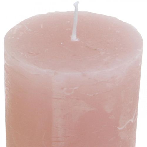 položky Sloupové svíčky barvené na růžovo 60×100mm 4ks