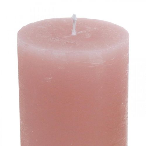 položky Sloupové svíčky barvené na růžovo 70×100mm 4ks