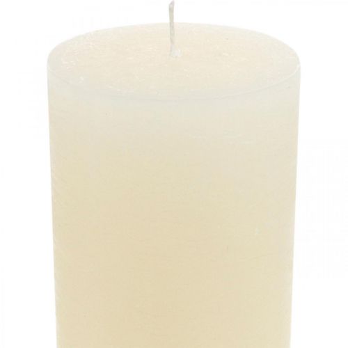 položky Sloupové svíčky v barvě krémově bílé 85×200mm 2ks
