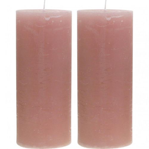 položky Sloupové svíčky barvené na růžovo 85×200mm 2ks