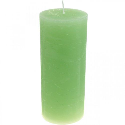 Sloupové svíčky jednobarevné světle zelené 85×200mm 2ks