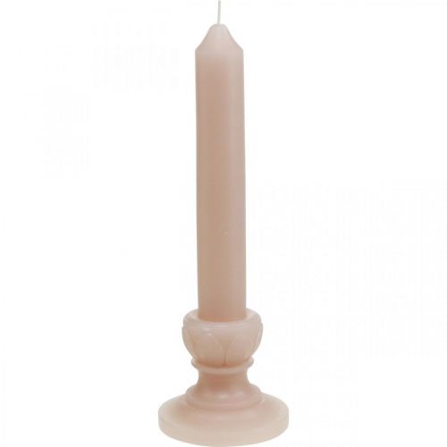 Floristik24 Dekorativní tyč svíčka růžová nostalgická svíčková vosková jednobarevná 25cm