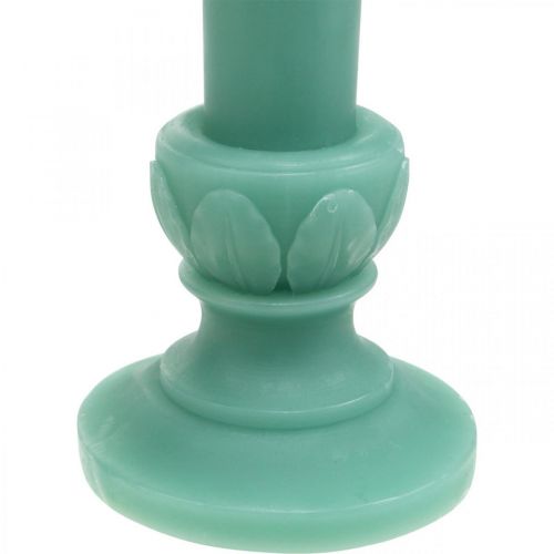položky Deco svíčka retro svíčka vosková dekorace na stůl zelená 25cm