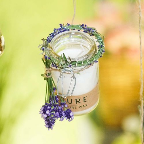 Floristik24 Dekorace svíčka ve skle s víčkem Vosková svíčka Pure Nature včelí vosk olivový olej