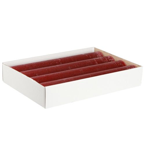 položky Svíčky jednobarevné tyčové svíčky tmavě červené 50×300mm 4 ks