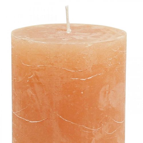 položky Jednobarevné svíčky Orange Peach sloupové svíčky 70×100mm 4 ks