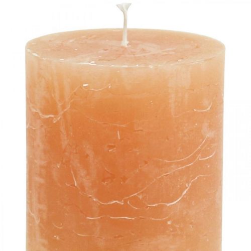 položky Jednobarevné svíčky Orange Peach sloupové svíčky 70×80mm 4 ks