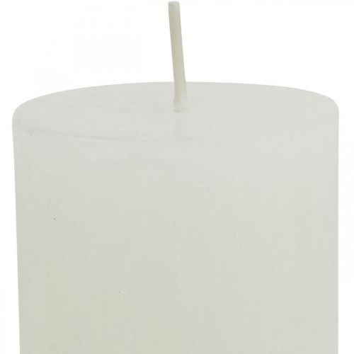 položky Sloupkové svíčky Rustikální barevné svíčky bílé 60/110mm 4ks