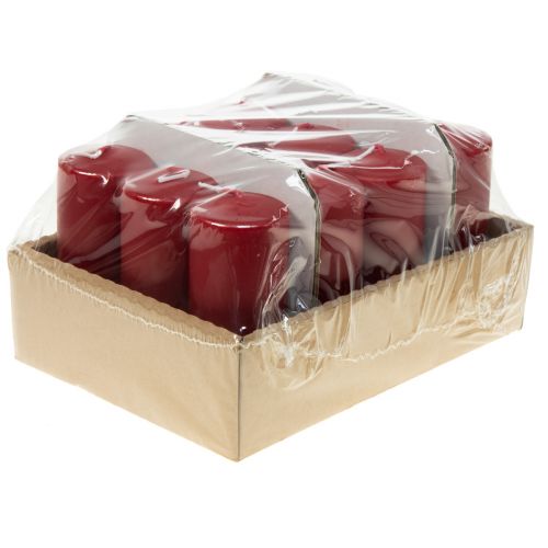 Floristik24 Svíčky Red Pillar Candles Red 120/50 Supply Pack 12pcs