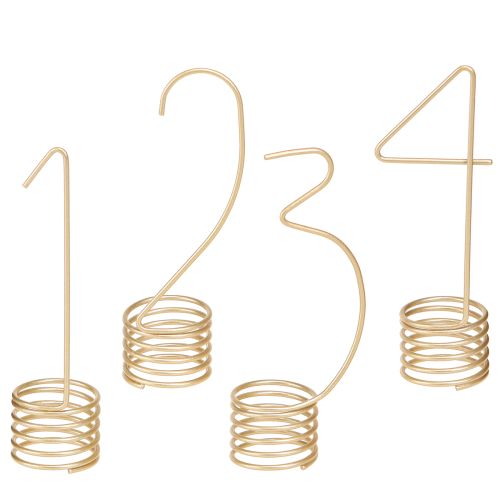 Floristik24 Adventní svíčková dekorace s čísly 1-4 matně zlatá kovová V10cm 4 ks