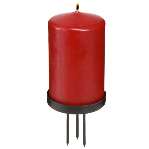 Floristik24 Svícen adventní věnec kovový černý matný Ø8cm 4 ks