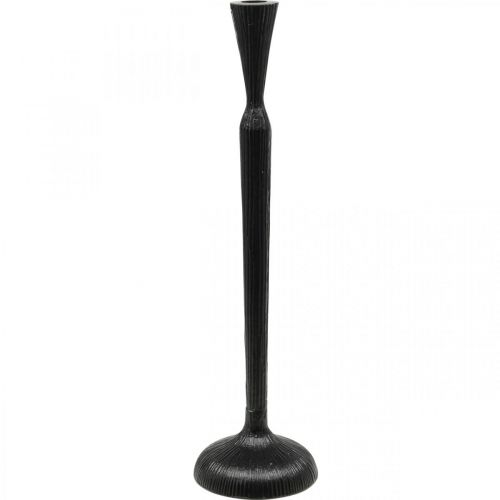 Svícen Černý kovový svícen Ø12cm H46cm