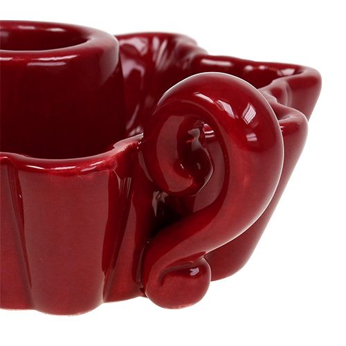 Floristik24 Svícen keramický červený Ø12cm 2ks