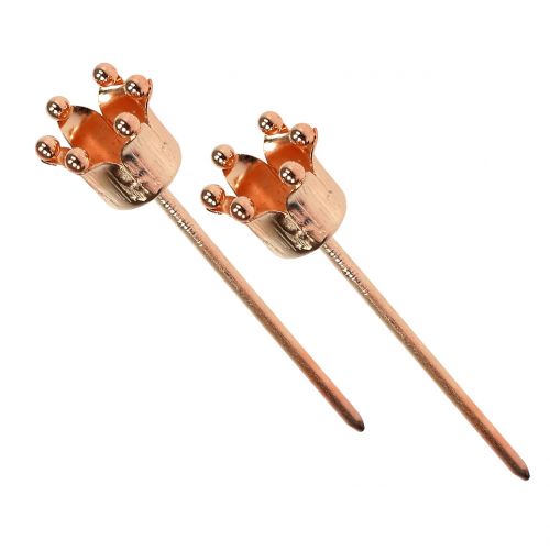 Floristik24 Korunka svícen měděná Ø2,2cm V7cm 4 ks