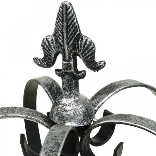 Floristik24 Deco korunka kovová starožitná stříbrná Ø18cm H26cm