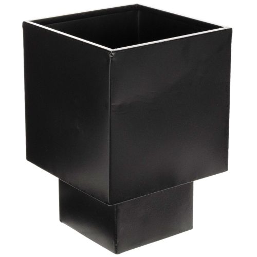 Černý krychlový květináč s podstavcem, moderní, 22 cm nakoupit | Floristik24.cz