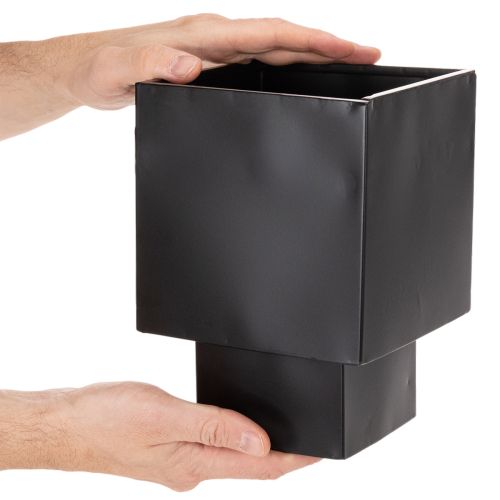 Černý krychlový květináč s podstavcem, moderní, 22 cm | Floristik24.cz