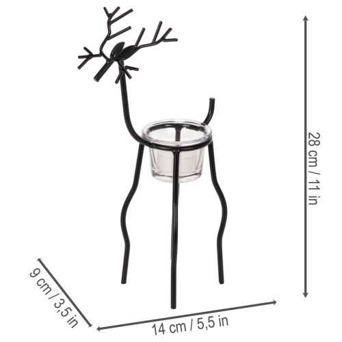 Svícen s motivem soba a skleničkou na čajovou svíčku, 28 cm | Floristik24.cz