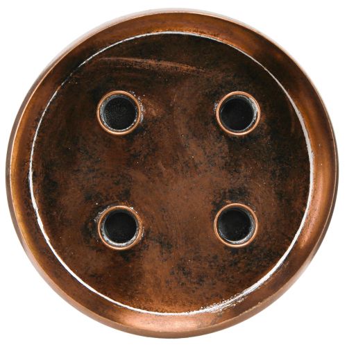 položky Svícenová miska na 4 tyčové svíčky starožitný vzhled bronz Ø22cm