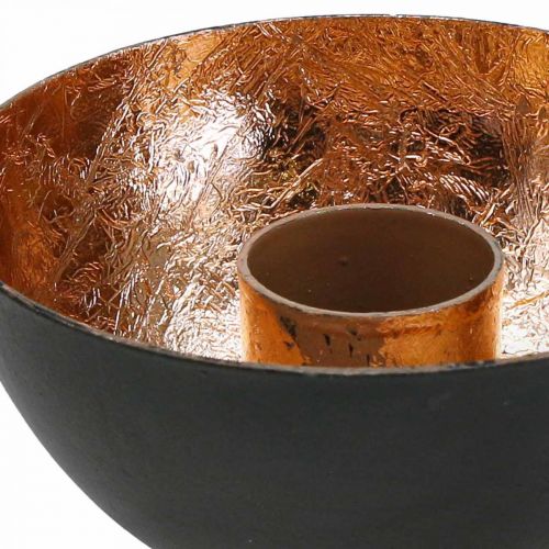 Floristik24 Svícen černý, dekorace na svíčku bronz Ø7,5cm V3,5cm