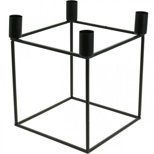 Floristik24 Svícen Black Cube Metal Stick Svícen 18cm