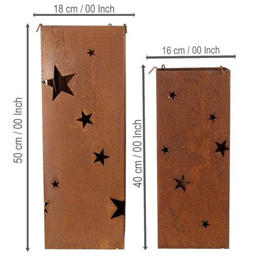 položky Vánoční svícny, rustikální povrchová úprava, výška 40/50 cm, sada 2 kusů