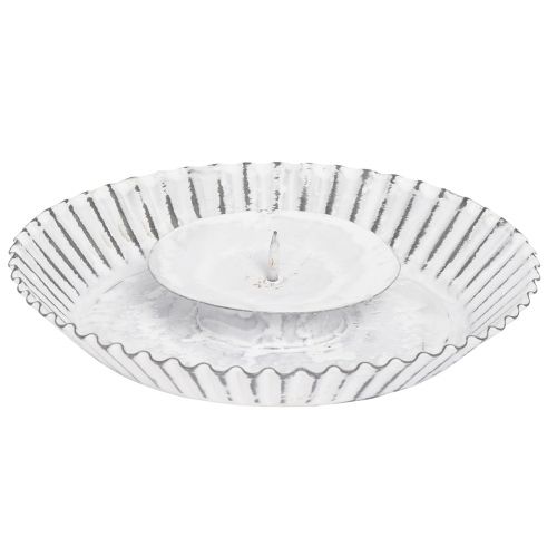 Floristik24 Svícen bílá kovová forma na dort Shabby Chic Ø15cm