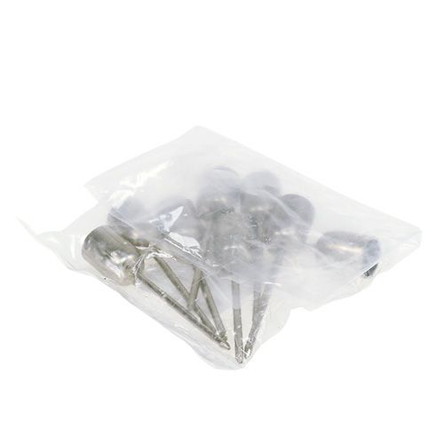 Floristik24 Stojan na svíčku na stromeček stříbrný Ø1,2cm V7cm 8ks