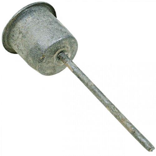 položky Zásuvný svícen Shabby Chic šedý Ø3cm V8,5cm 8 ks