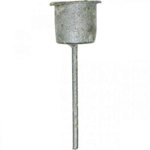 položky Zásuvný svícen Shabby Chic šedý Ø3cm V8,5cm 8 ks