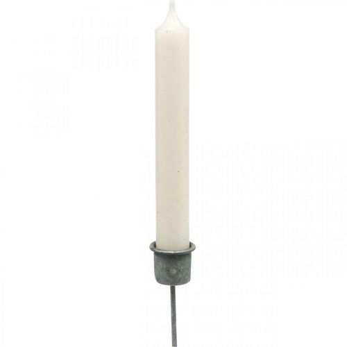 položky Zásuvný svícen Shabby Chic šedý Ø3cm V8,5cm 8 ks