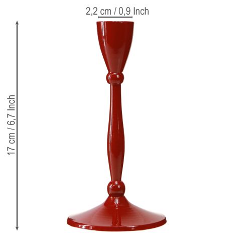 položky Svícen na kuželové svíčky Svícen na kuželové svíčky červený, V17cm