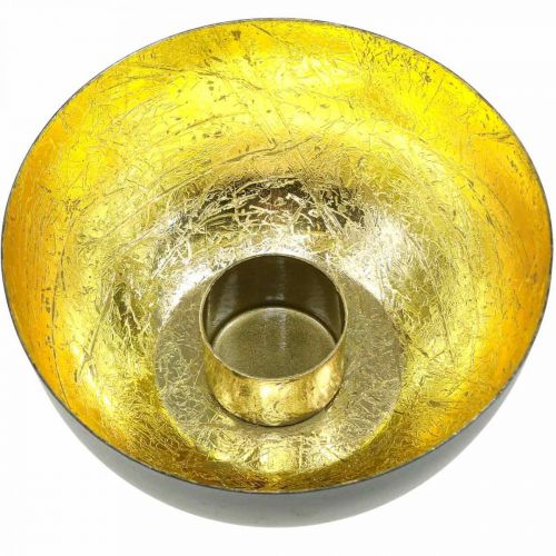 Floristik24 Svícen Black Gold vánoční dekorace Ø13cm V6,5cm