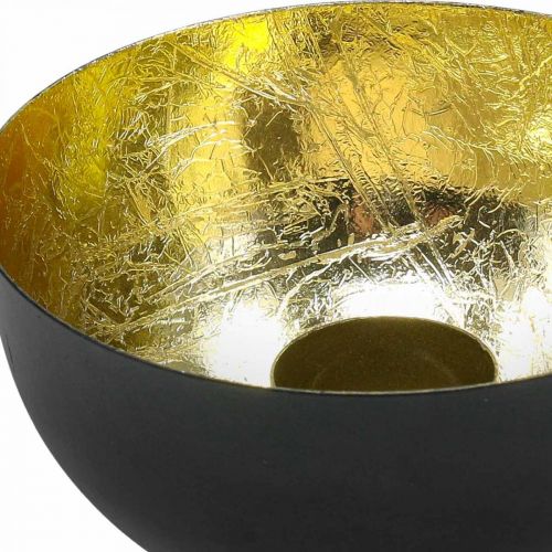 Floristik24 Svícen Black Gold vánoční dekorace Ø13cm V6,5cm