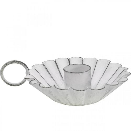 Floristik24 Svícen Shabby Chic White Metal Deco Ø9,5cm V3cm